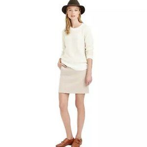 J. Crew Wool Zip Pocket Mini Skirt Size 0 Tan B0144
